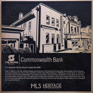 Commonwealth Bank bronze heritage plaque