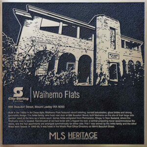 Waihemo Flats bronze heritage plaque