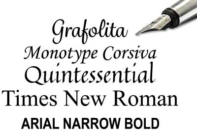 A few typeface options for bronze plaques